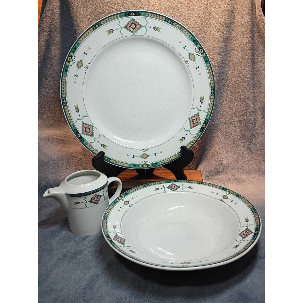 Studio Nova Adirondack Serving Pieces Chop Plate Vegetable Bowl Creamer Lot of 3